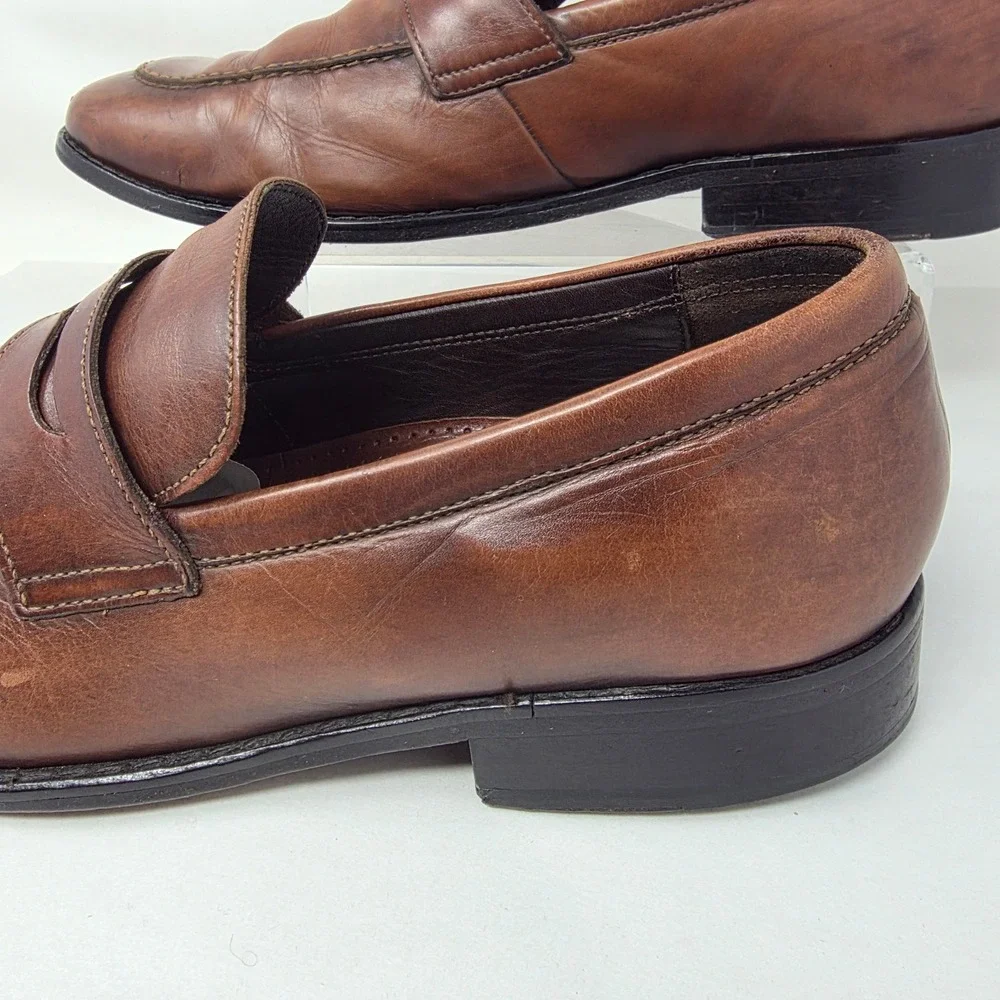 Cole Haan Penny Loafer Mens 10 M Nike Air C08601 Brown Leather Moc Toe Good